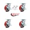 Service Caster 5 Inch Red Poly on Cast Iron Caster Set with Ball Bearings and Brake/Swivel Lock SCC-30CS520-PUB-RS-TLB-BSL-4 - alternate 3